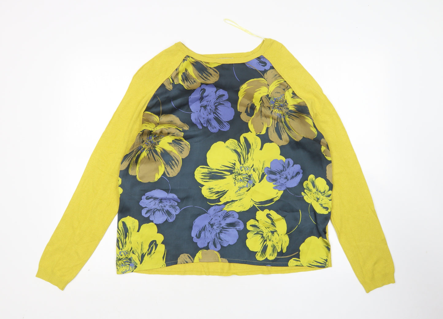 Papaya Womens Multicoloured Round Neck Floral Viscose Pullover Jumper Size 14