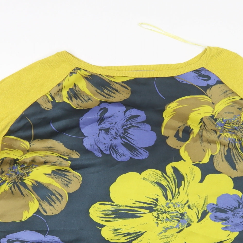 Papaya Womens Multicoloured Round Neck Floral Viscose Pullover Jumper Size 14