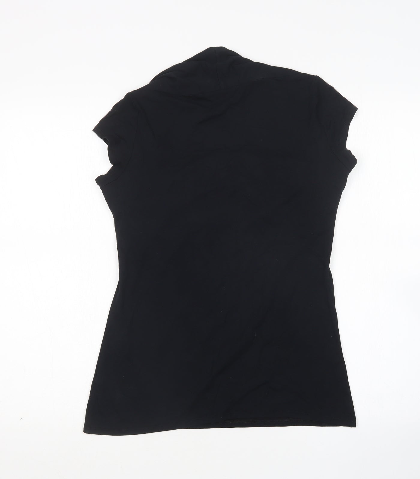 M&S Womens Black  Viscose Basic T-Shirt Size 16 Square Neck