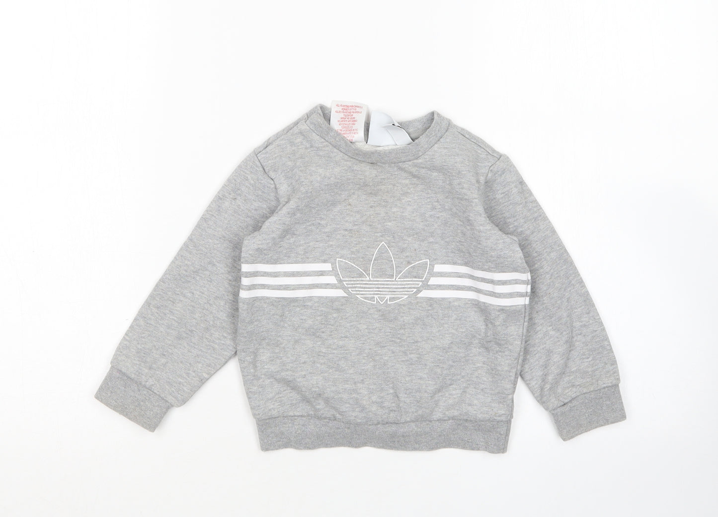 adidas Baby Grey  Cotton Pullover Jumper Size 12-18 Months