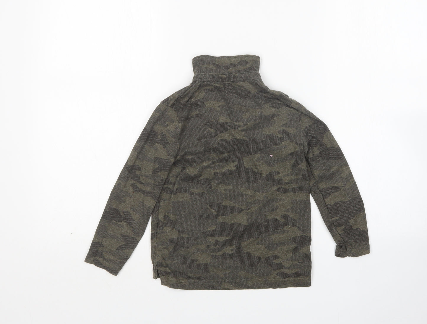 F&F Boys Green Camouflage Cotton Basic Polo Size 4-5 Years Collared