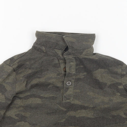 F&F Boys Green Camouflage Cotton Basic Polo Size 4-5 Years Collared
