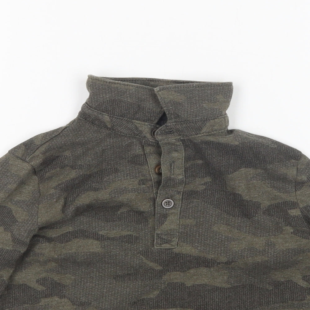 F&F Boys Green Camouflage Cotton Basic Polo Size 4-5 Years Collared