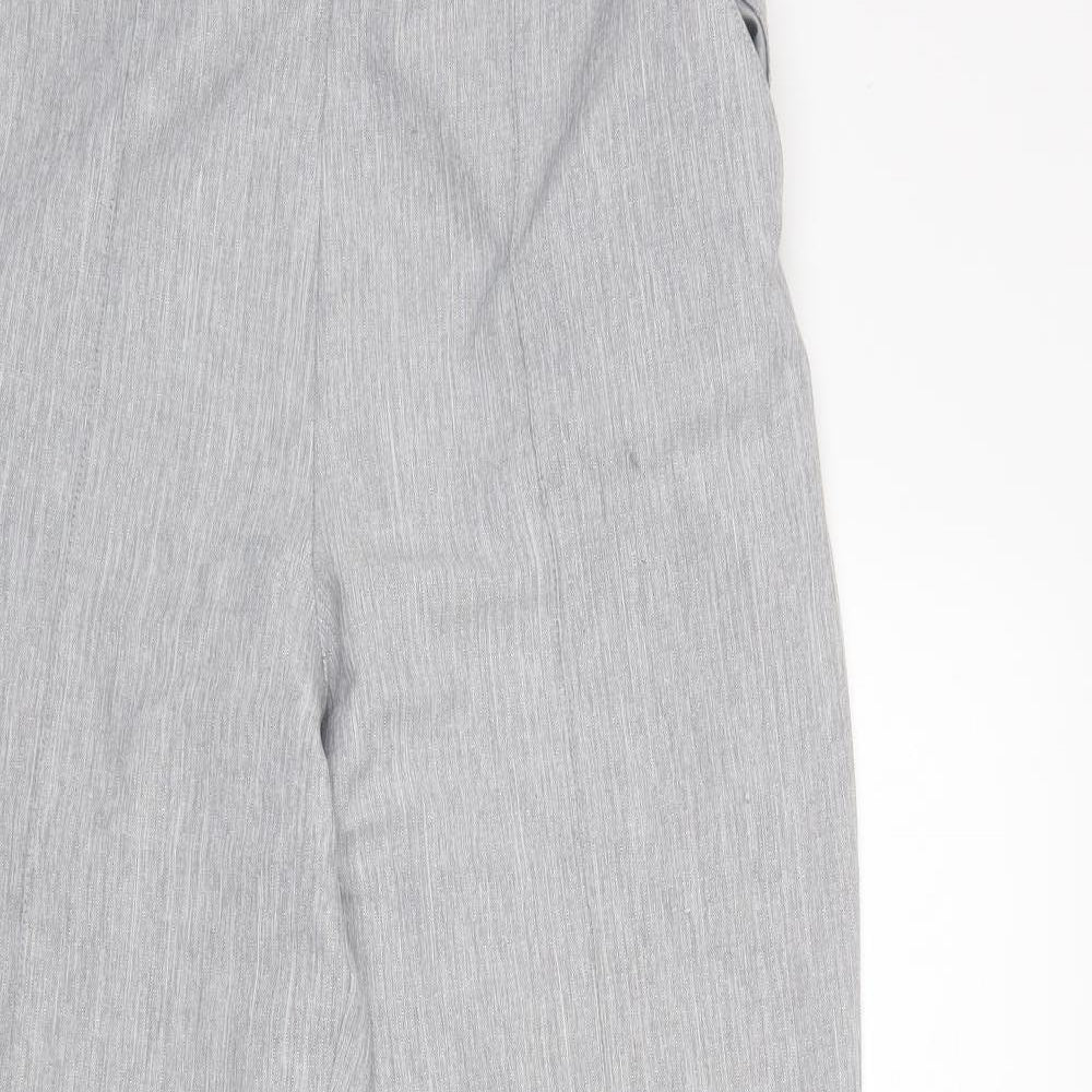 M&S Womens Grey  Polyester Trousers  Size 12 L32 in Regular