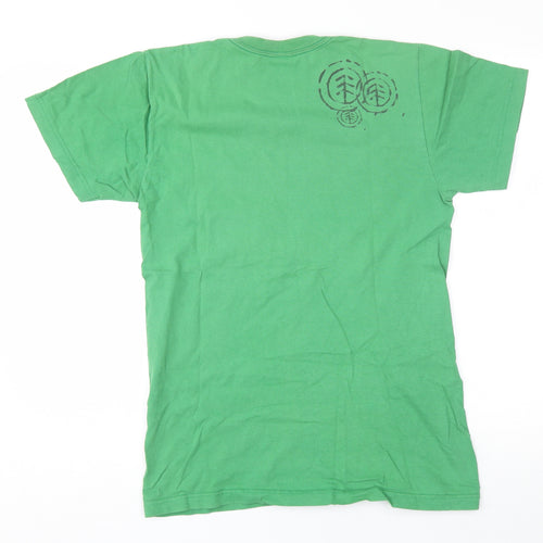 Element Mens Green  Cotton  T-Shirt Size S Round Neck