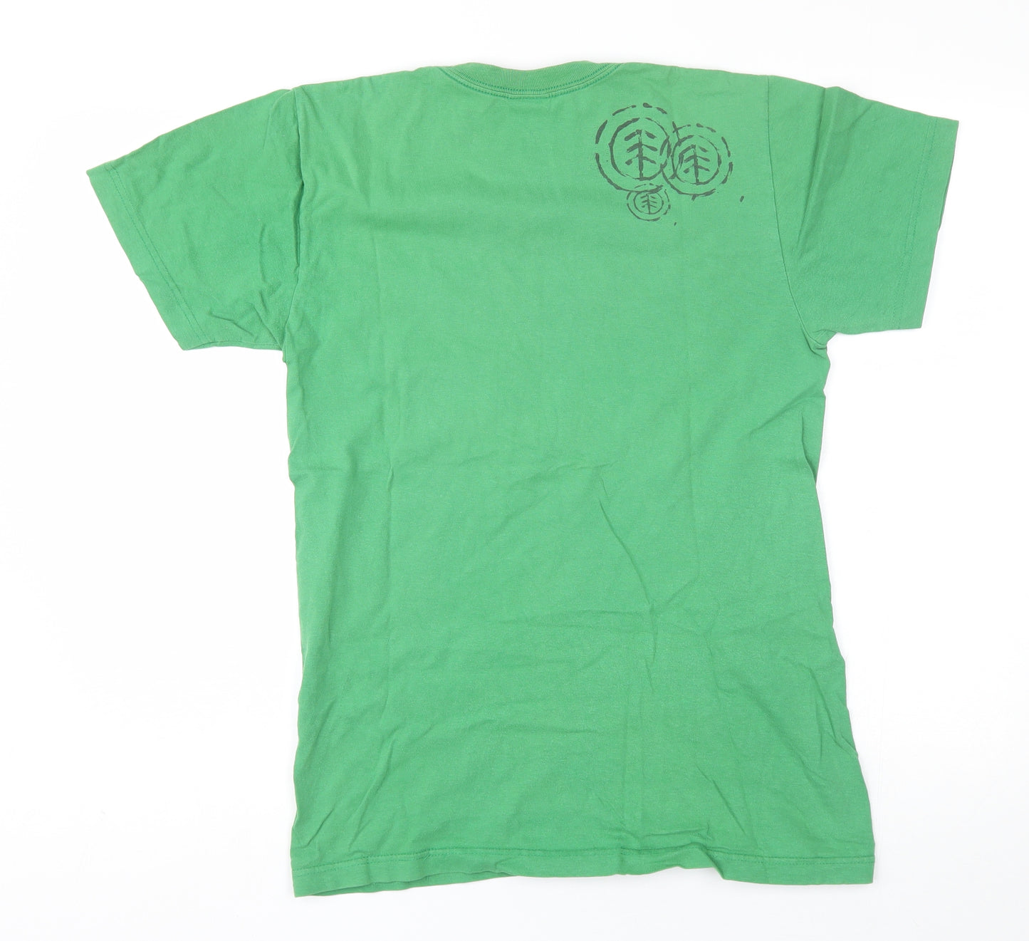 Element Mens Green  Cotton  T-Shirt Size S Round Neck