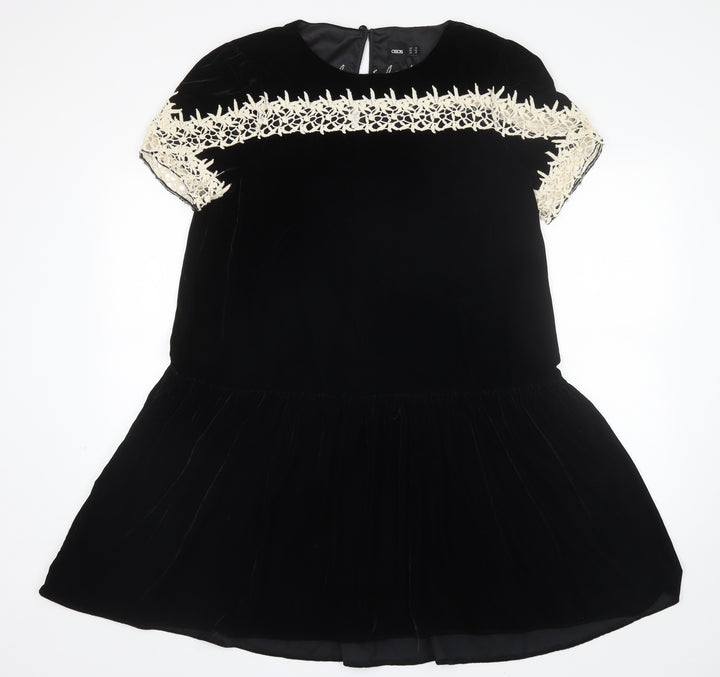 ASOS Womens Black  Polyester Shift  Size 14  Round Neck