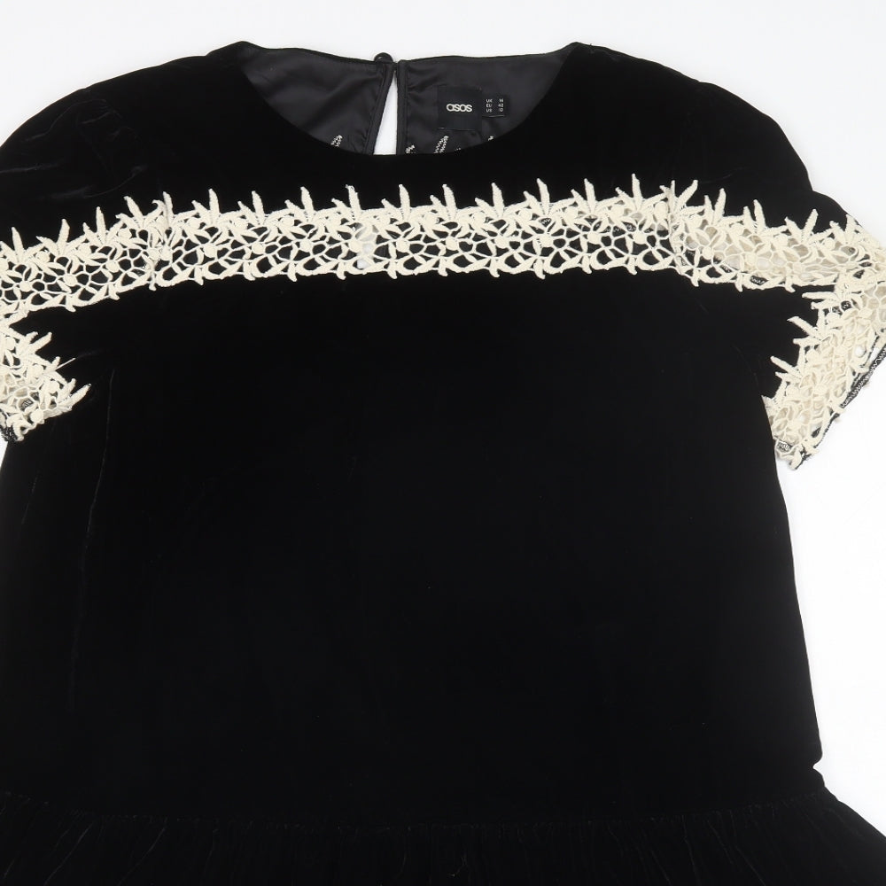 ASOS Womens Black  Polyester Shift  Size 14  Round Neck