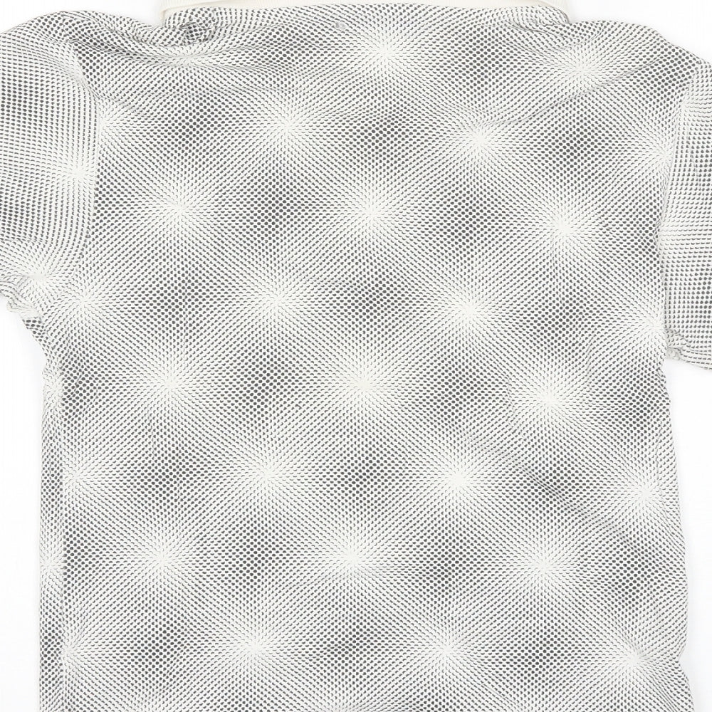 Topman Mens White  Cotton  T-Shirt Size XS Collared