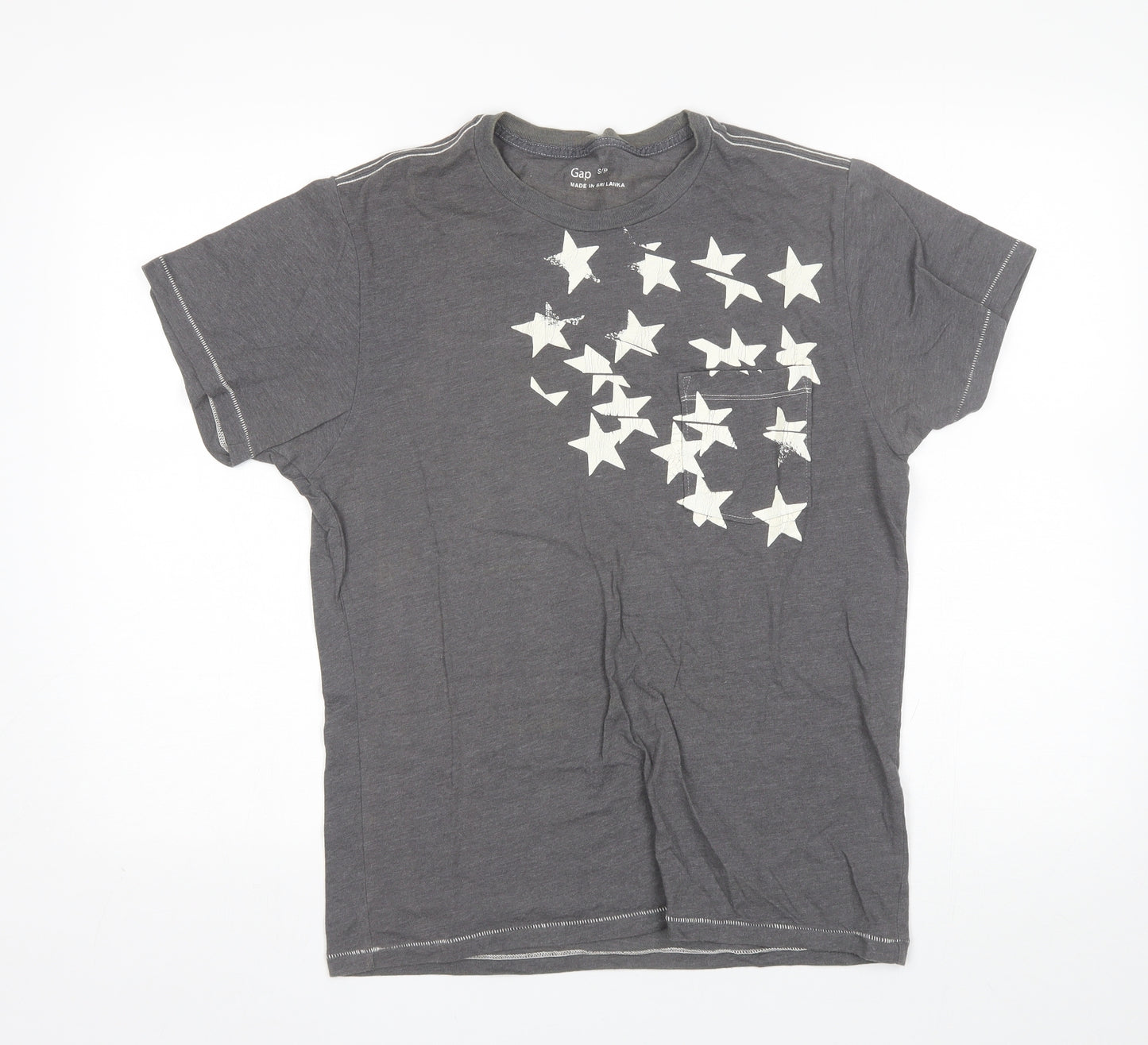 Gap Mens Grey  Cotton  T-Shirt Size S Round Neck