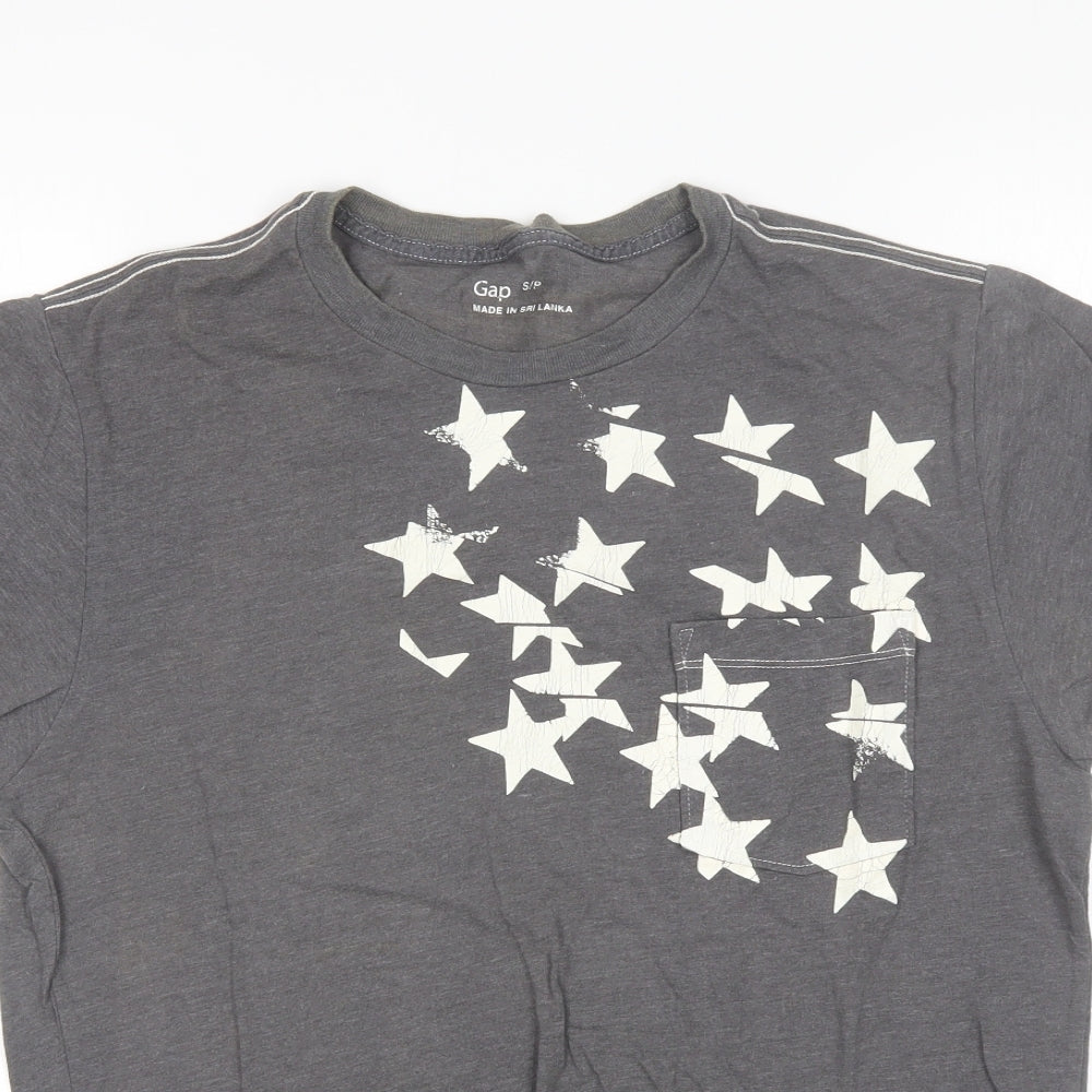 Gap Mens Grey  Cotton  T-Shirt Size S Round Neck