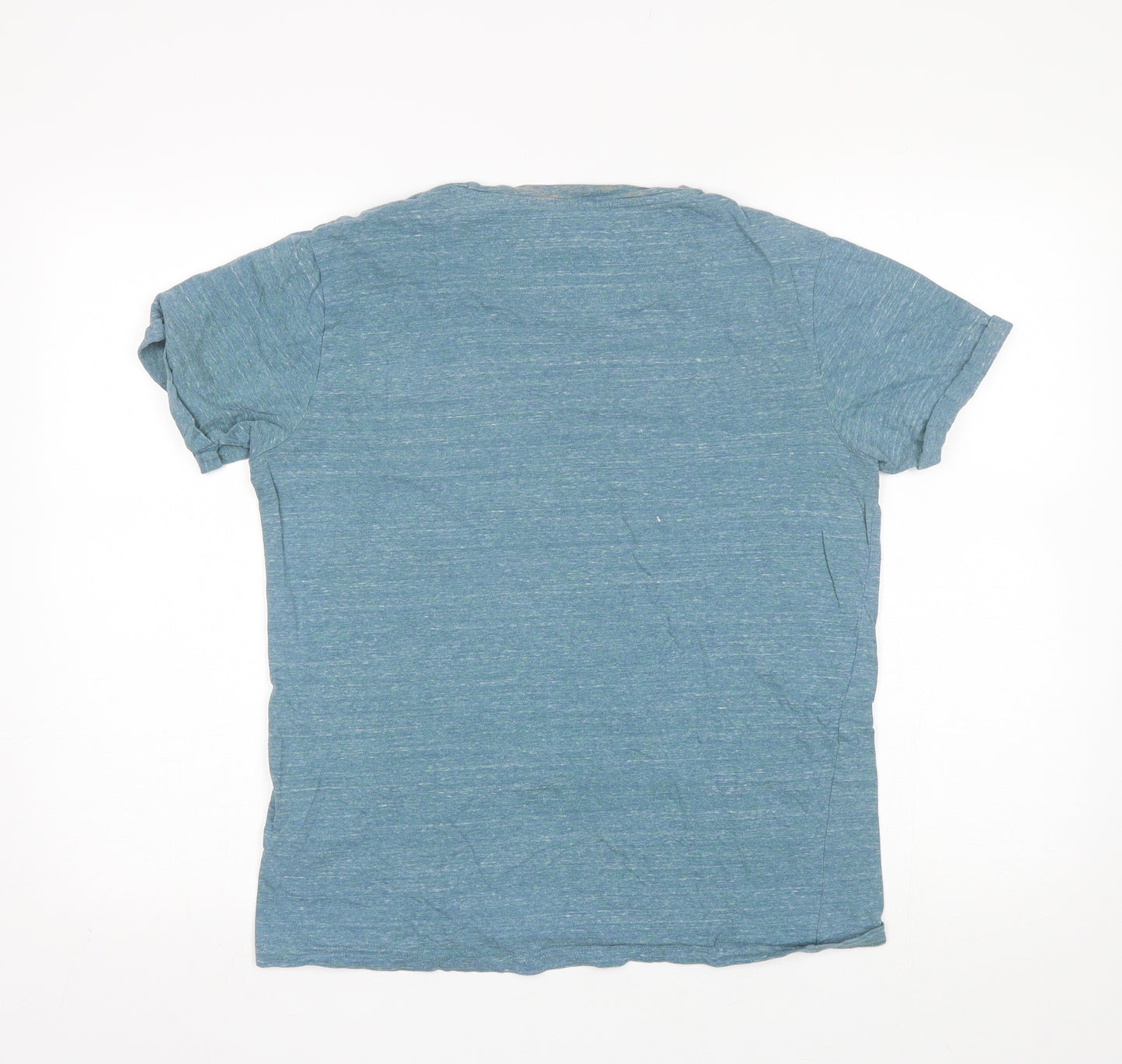 Farah Mens Blue  Cotton  T-Shirt Size S Round Neck