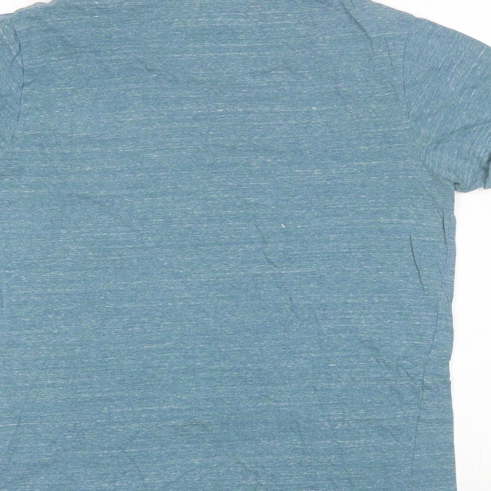 Farah Mens Blue  Cotton  T-Shirt Size S Round Neck