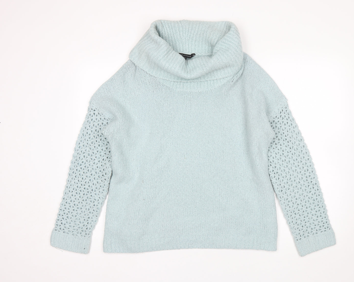 Peacocks Womens Blue Cowl Neck  Acrylic Pullover Jumper Size L
