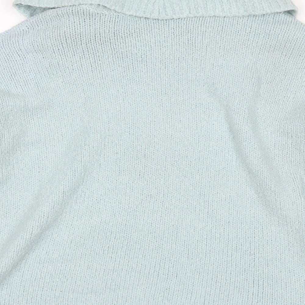 Peacocks Womens Blue Cowl Neck  Acrylic Pullover Jumper Size L