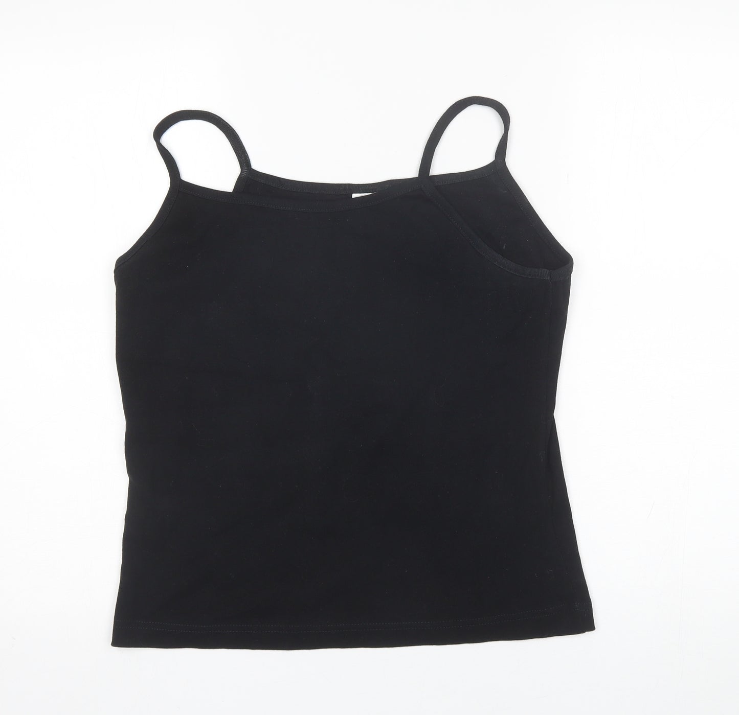Joie de Vivre Womens Black  Cotton Camisole Tank Size L Round Neck