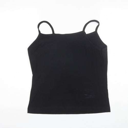 Joie de Vivre Womens Black  Cotton Camisole Tank Size L Round Neck