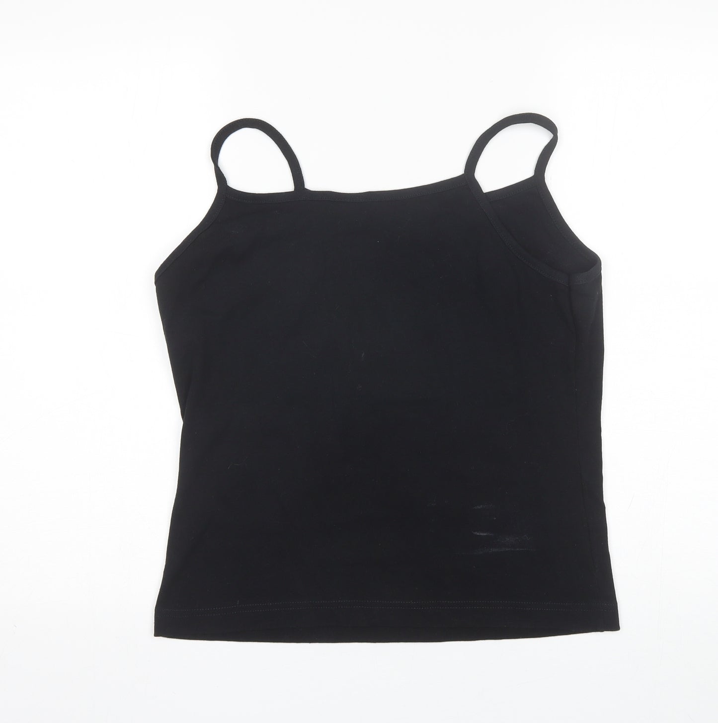 Joie de Vivre Womens Black  Cotton Camisole Tank Size L Round Neck
