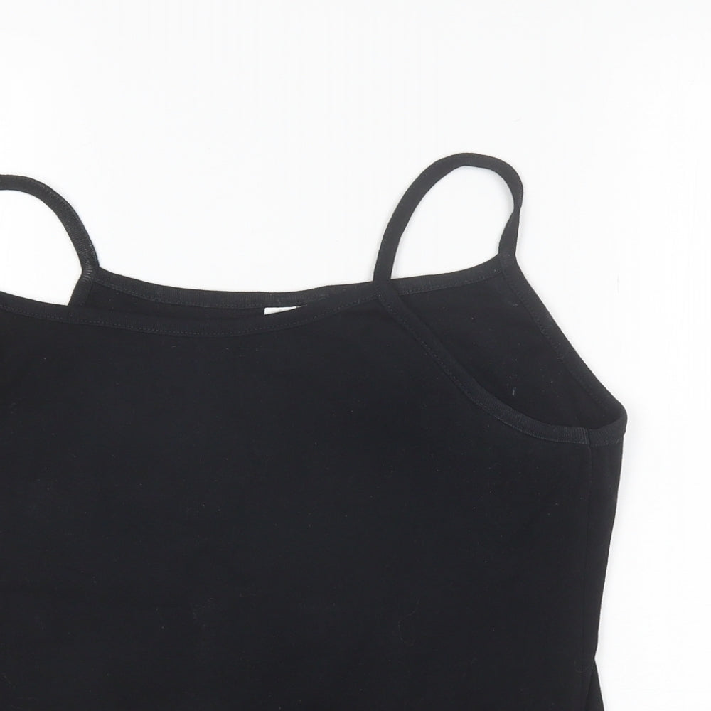 Joie de Vivre Womens Black  Cotton Camisole Tank Size L Round Neck