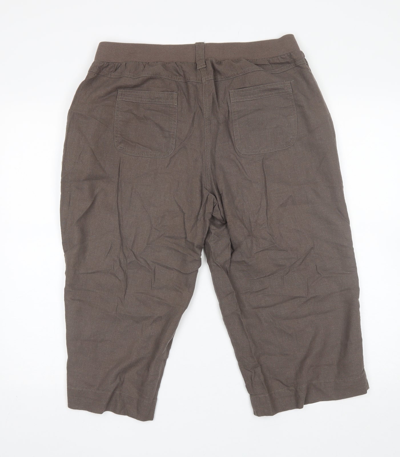 BHS Womens Brown  Linen Bermuda Shorts Size 14 L18 in Regular