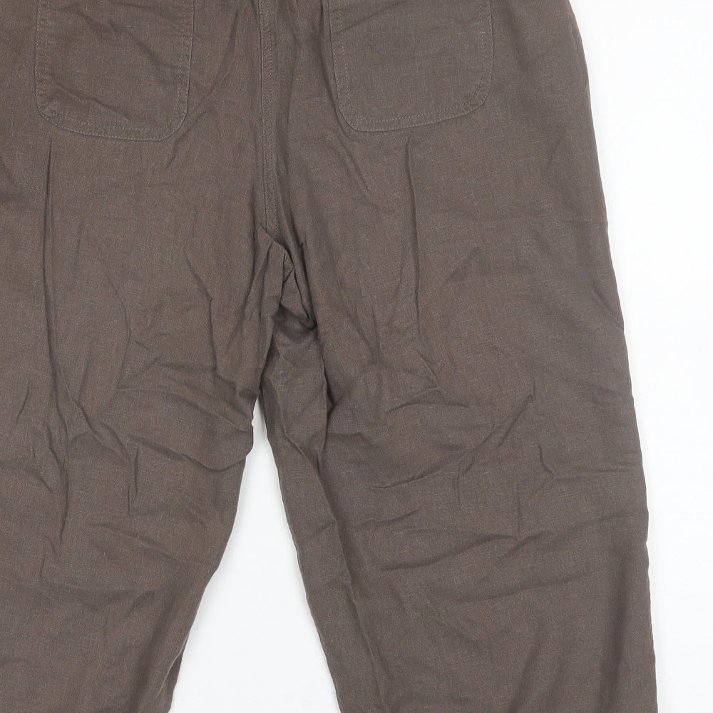 BHS Womens Brown  Linen Bermuda Shorts Size 14 L18 in Regular