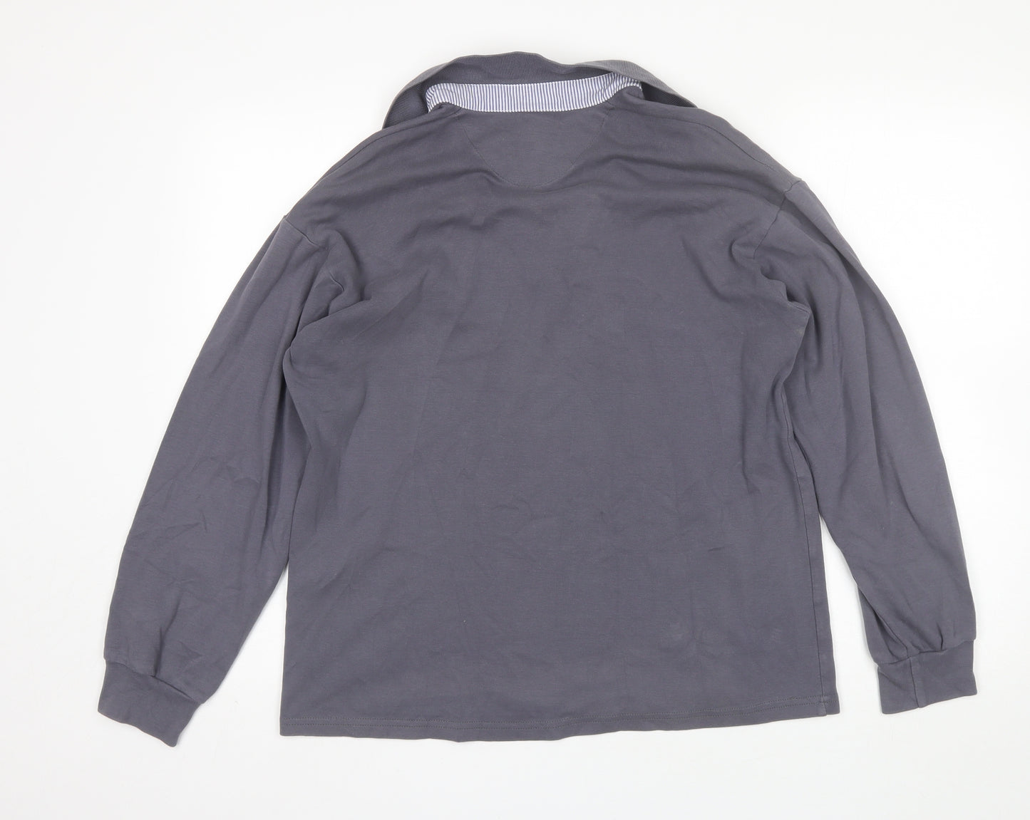 Tommy Hilfiger Mens Grey Collared  Cotton Pullover Jumper Size L
