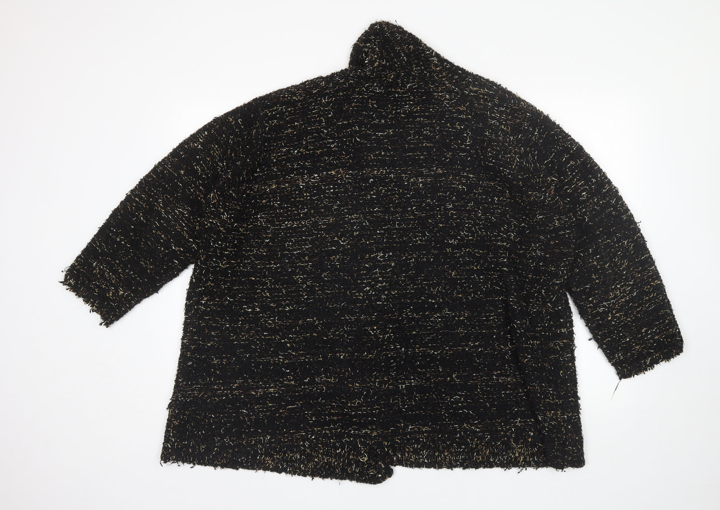 Classics Womens Black Collared  Acrylic Cardigan Jumper Size 24