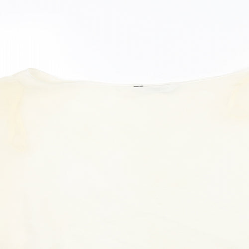 New Look Womens Beige  Polyester Basic Blouse Size 10 Round Neck