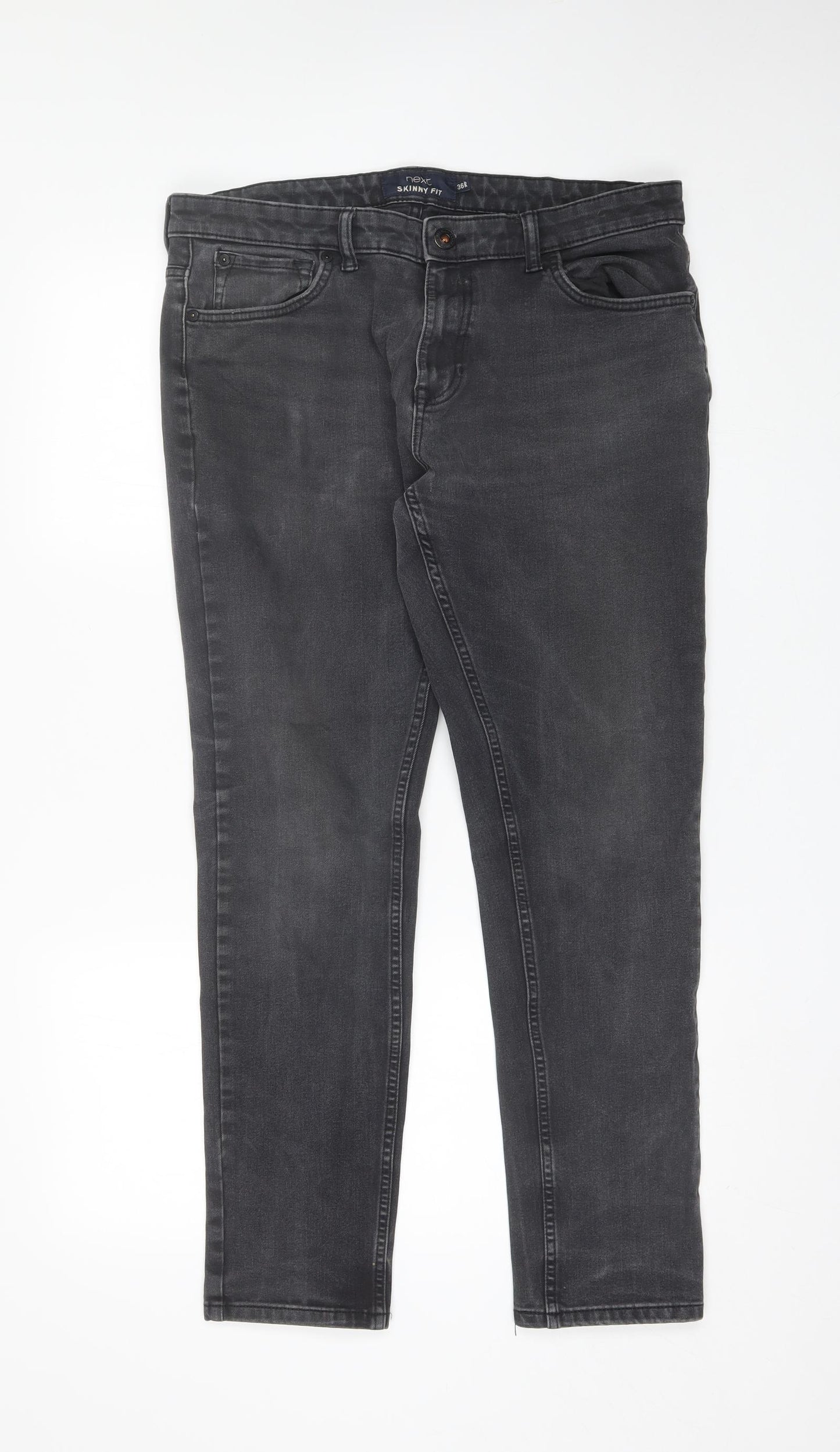 NEXT Mens Black  Cotton Skinny Jeans Size 36 in L29 in Regular