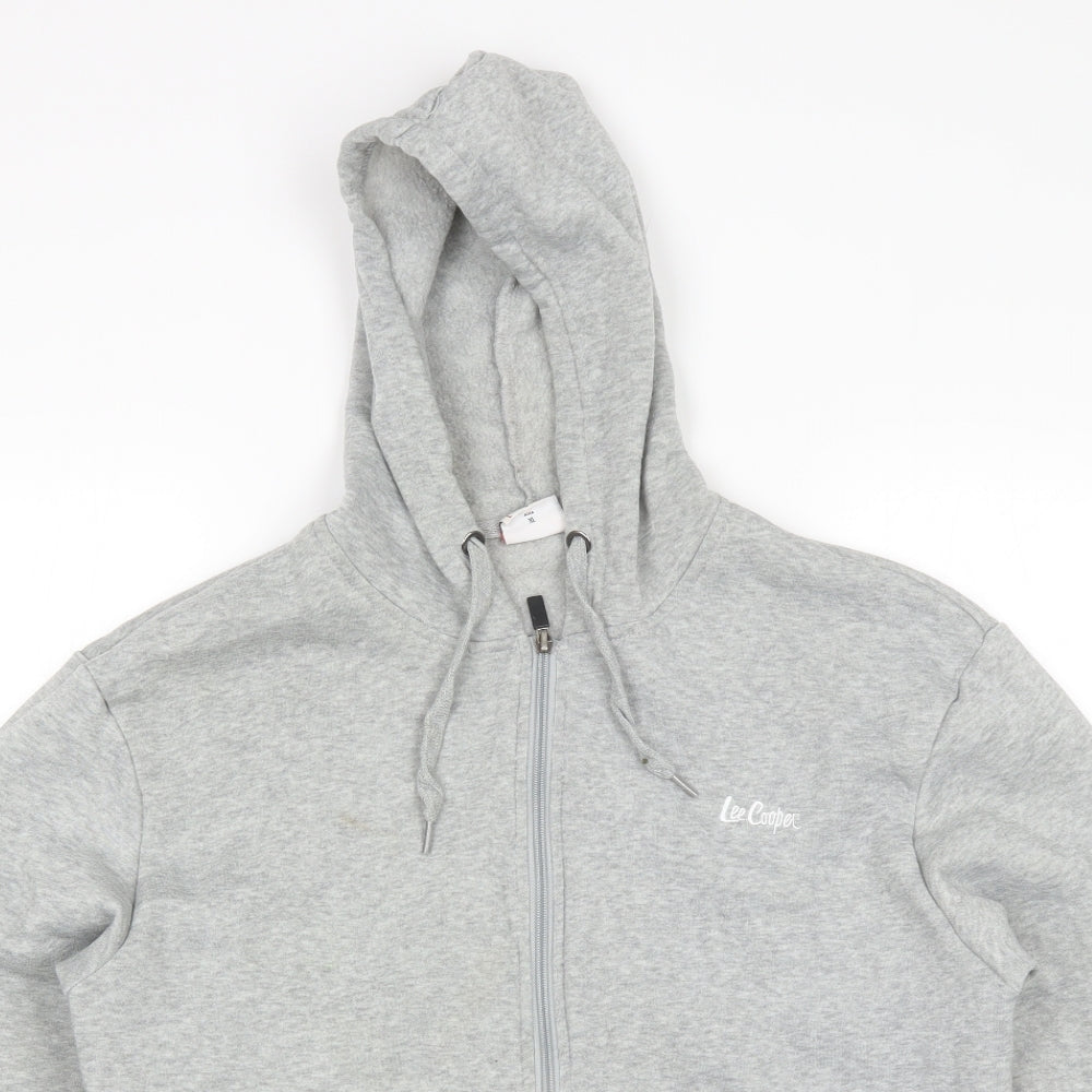 Lee Cooper Womens Grey  Polyester Full Zip Hoodie Size L