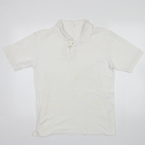 Preworn Mens White  Cotton  Polo Size XL Collared