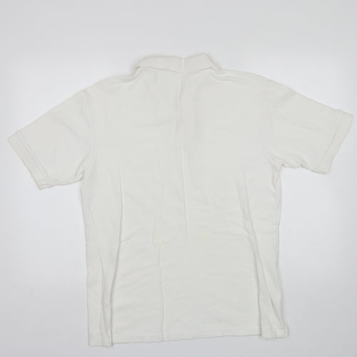 Preworn Mens White  Cotton  Polo Size XL Collared