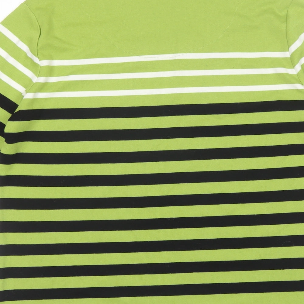 Tigi Womens Green Striped Polyester Basic Blouse Size 18 Square Neck