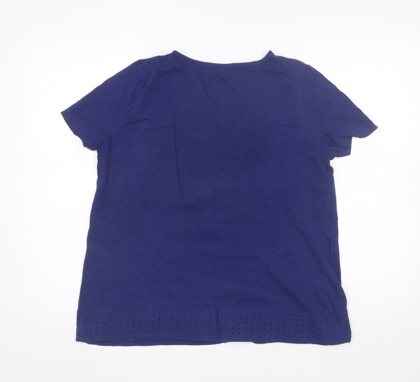 Avenue Womens Blue  Cotton Basic T-Shirt Size 16 Round Neck