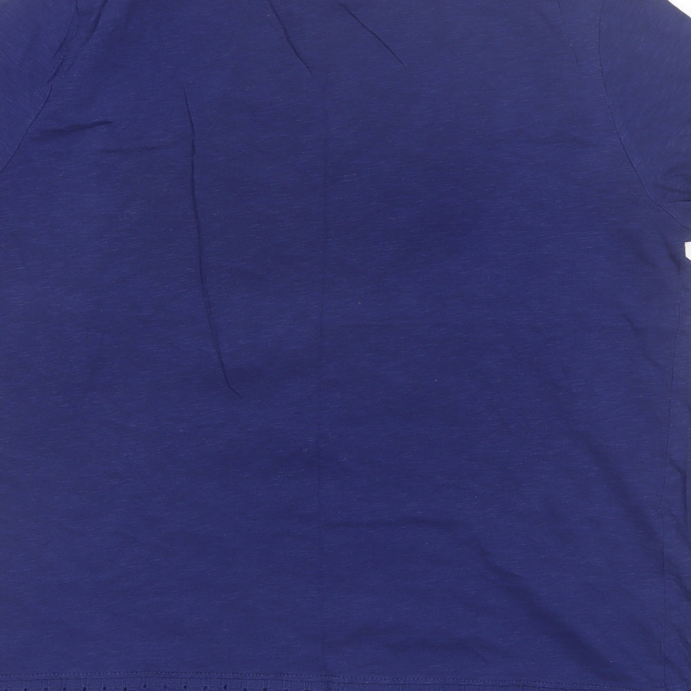 Avenue Womens Blue  Cotton Basic T-Shirt Size 16 Round Neck