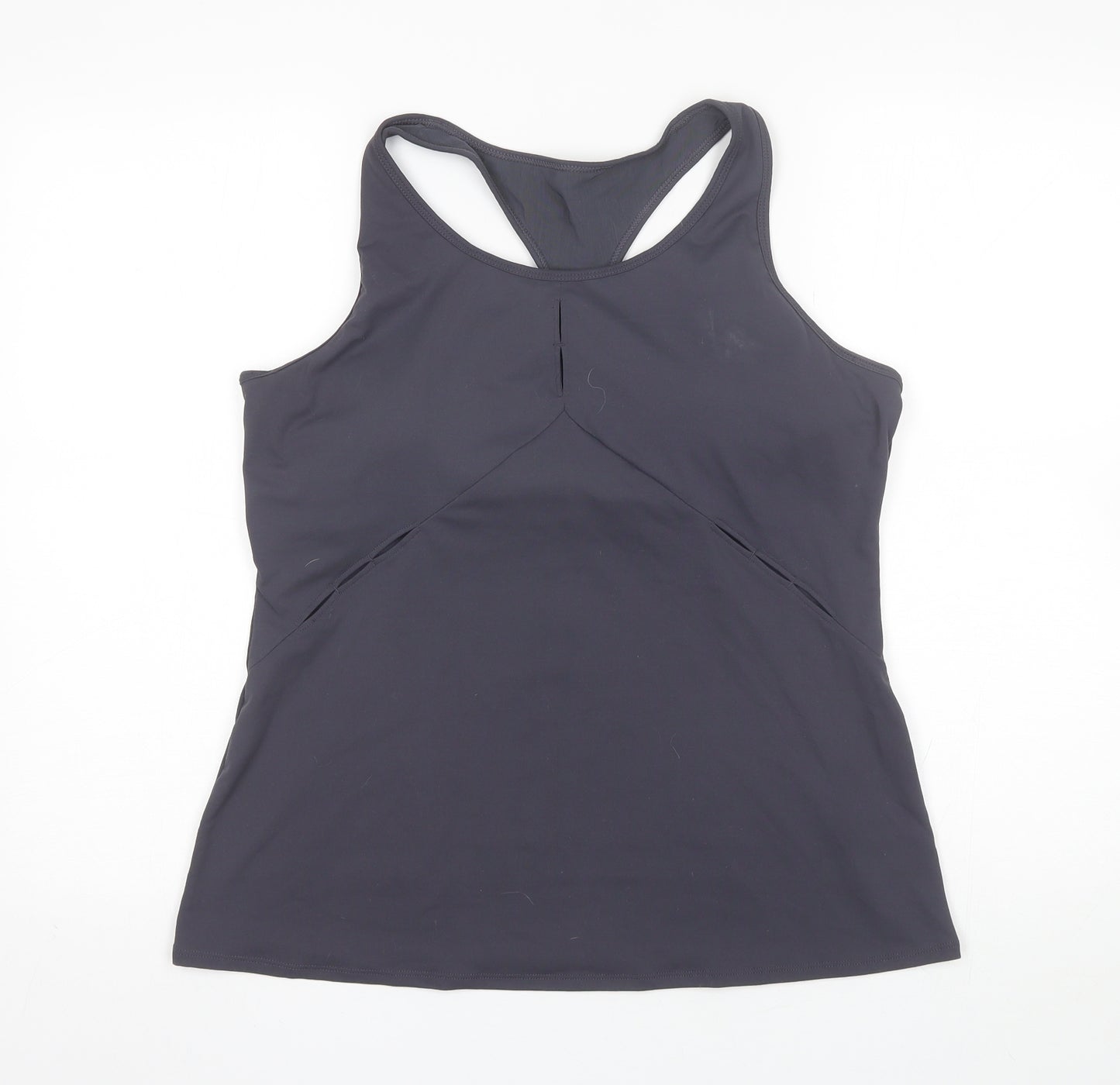 Fabletics Womens Grey  Polyester Basic Tank Size XL Round Neck