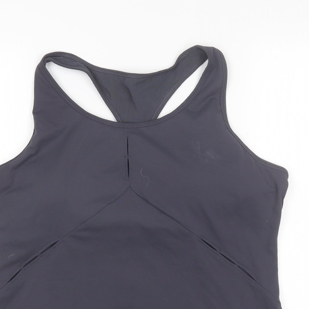 Fabletics Womens Grey  Polyester Basic Tank Size XL Round Neck