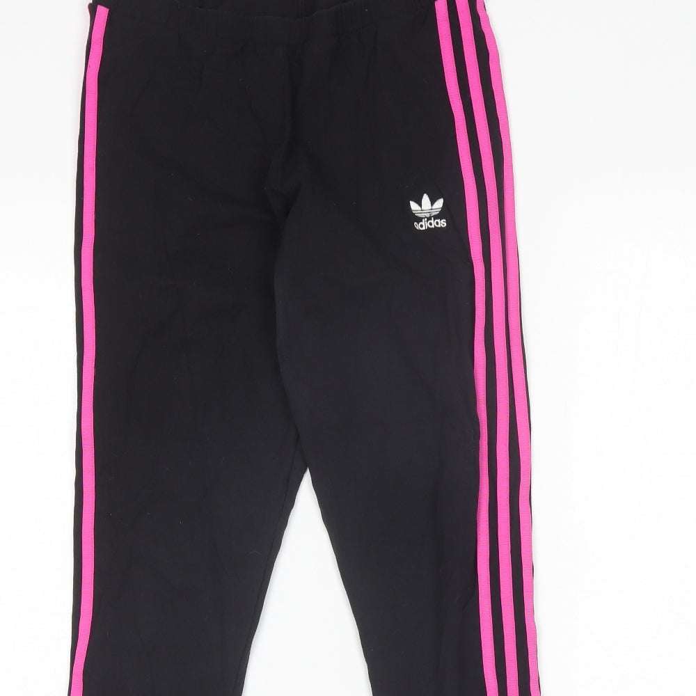 adidas Womens Black  Cotton Blend Jogger Leggings Size 14 L25 in Regular