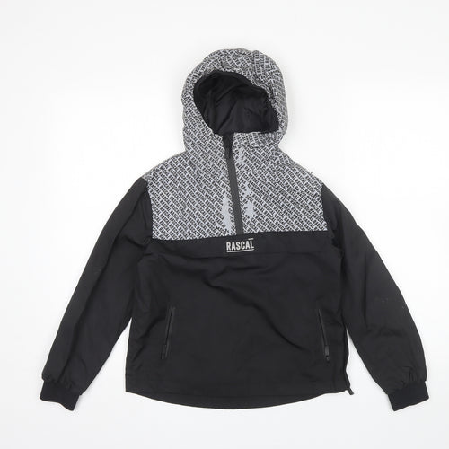 Rascal Boys Black   Rain Coat Jacket Size 7-8 Years