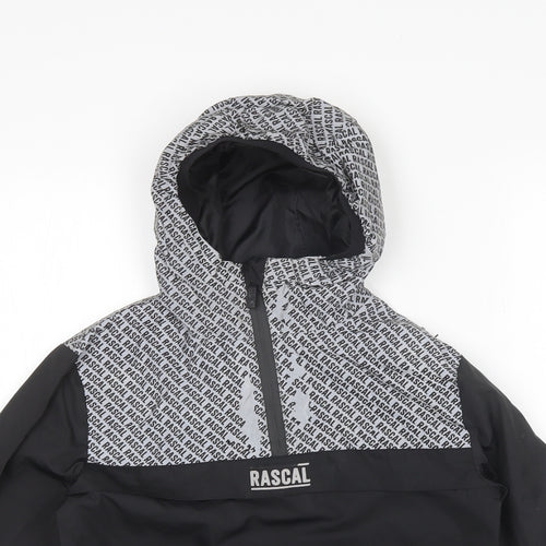 Rascal Boys Black   Rain Coat Jacket Size 7-8 Years