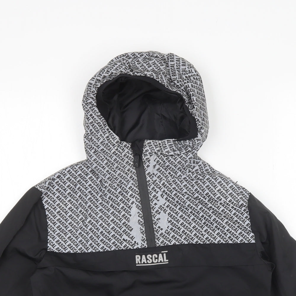 Rascal Boys Black   Rain Coat Jacket Size 7-8 Years