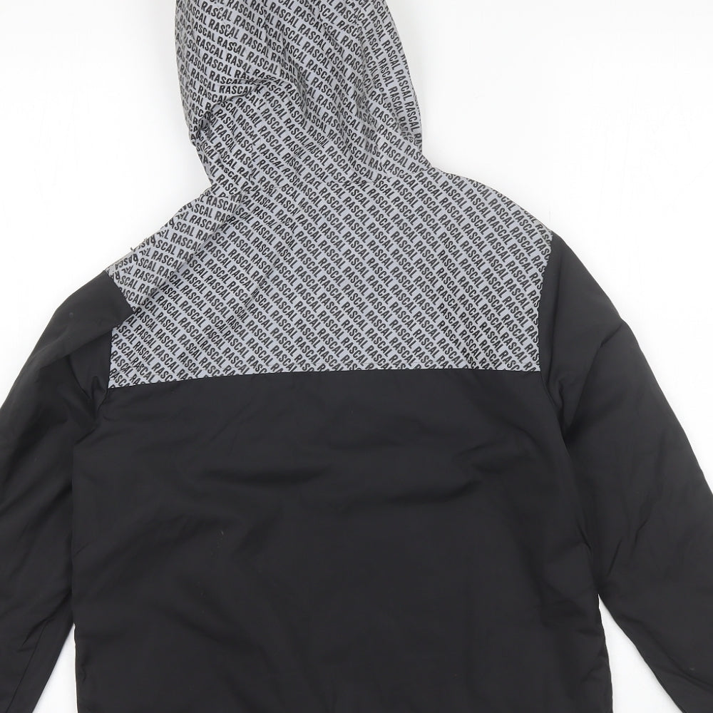 Rascal Boys Black   Rain Coat Jacket Size 7-8 Years