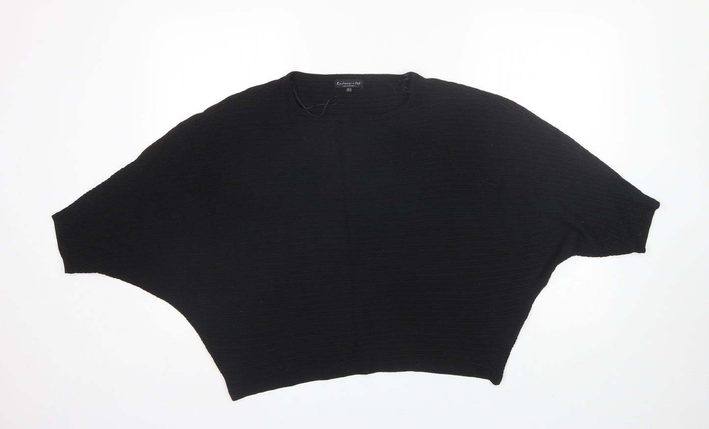 F&F Womens Black Round Neck  Polyester Pullover Jumper Size 14