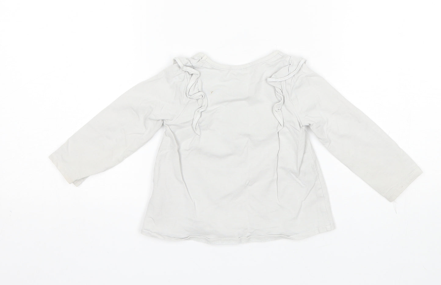 NEXT Baby Grey  Cotton Basic T-Shirt Size 12-18 Months Round Neck