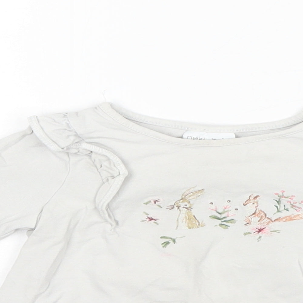 NEXT Baby Grey  Cotton Basic T-Shirt Size 12-18 Months Round Neck