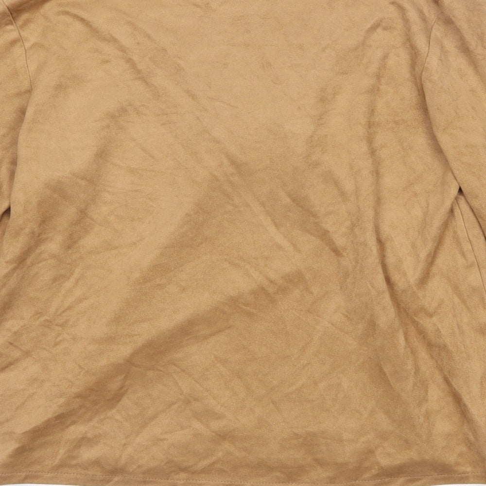 Missguided Womens Brown  Polyester Basic Blouse Size 8 V-Neck