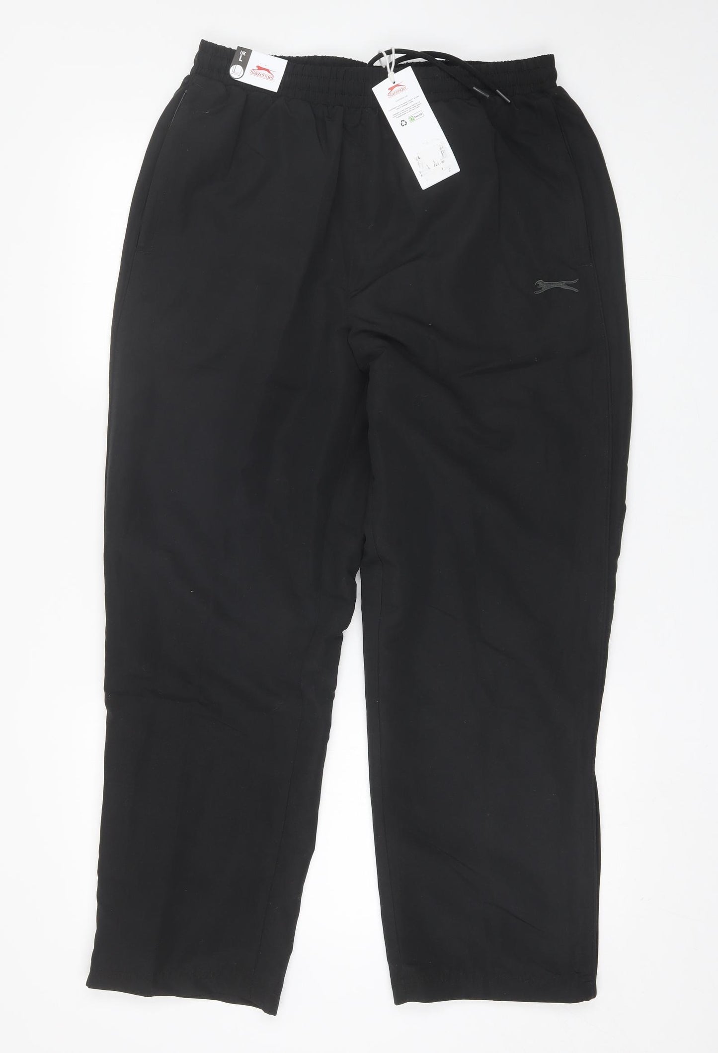 Slazenger Mens Black  Polyester Sweatpants Trousers Size L L27 in Regular