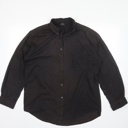 Originals Mens Brown  Polyester  Button-Up Size L Collared