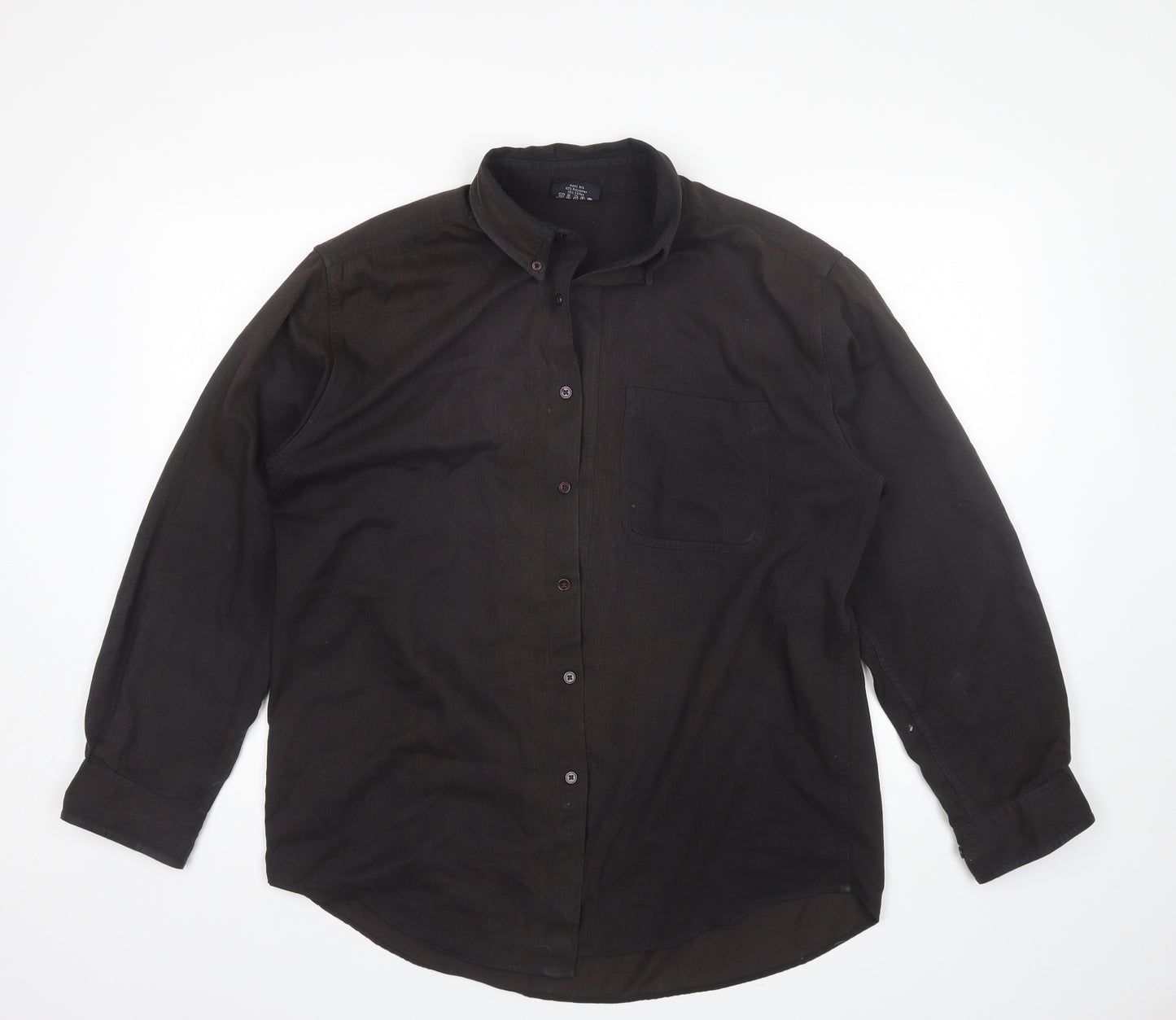 Originals Mens Brown  Polyester  Button-Up Size L Collared