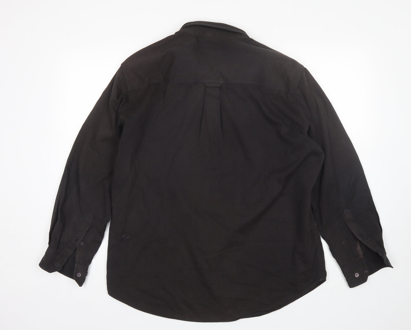 Originals Mens Brown  Polyester  Button-Up Size L Collared